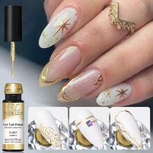 FOUR LILY 5ml Metallic Nail Gel Polish - 5ml Mirror Effect Suitable For 3D Nail Art, French And Painting Designs, Home Manicure DIY Kit Nails - Multicolor - View 8