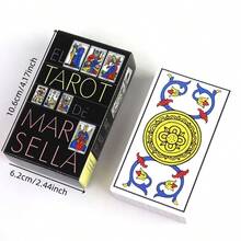 Marseille Tarot - 10.6x6.2cm, Card Game, 78 Cards, Suitable For Party Entertainment, Family Gathering Game, Suitable For Tarot Beginners (Spanish Version)