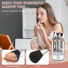 Makeup Brush Cleaner, Auto-Rotating Cozy Luna Brush Cleaner For Deep Cleaning, Upgraded & No Need To Install, One-Click Operation, Suitable For All Of Makeup Brushes (2PCS) - Default-white - View 7