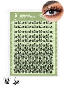 132 Peças Kit de Cachos de Cílios C Wispy Natural 8-18mm, Kit de Extensão de Cílios Agrupados, Cílios Individuais DIY Falsos Kit de Extensão de Cílios com Adesivo e Selante de Cílios, Pinça Removedora de Cílios, Faixa de Cílios Fina e Invisível - Preto - Visão 10