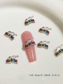 50 قطعة من الملحقات الزخرفية لفن الأظافر بشكل ملاحظات موسيقية لامعة بألوان الحلوى، ديكورات شعر جميلة للزينة DIY مناسبة لحجارة الراين ثلاثية الأبعاد لأظافر، سلاسل الهاتف، سلاسل المفاتيح، أعمال فنية DIY للأظافر، هدايا