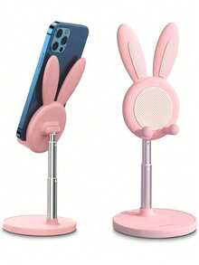 1Pc Cute And Cute Rabbit Shaped Extendable Phone Holder, A Must-Have For Teenage Fans! Household Items - Pink - View 2