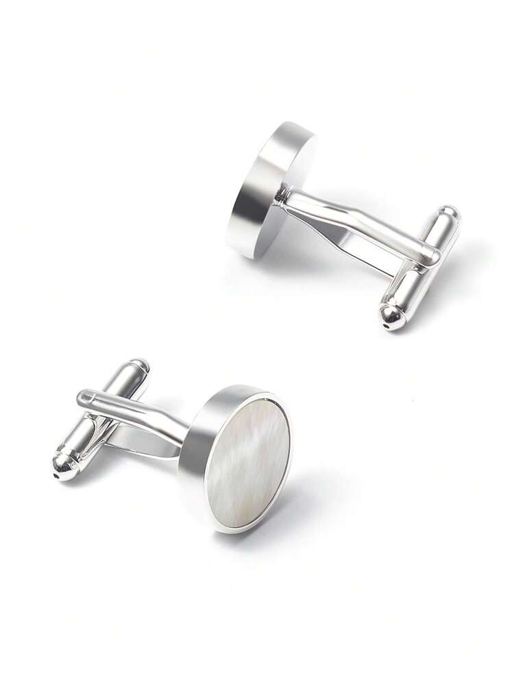 彩色贝壳袖扣，男士金属法式袖扣 - 時尚 - 查看 3