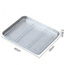 1 Piece Stainless Steel Grill Pan Square Dish Drainer Tray, Sizes 11, 10 And 8.6 Inches, Easy To Clean, Set, Grill Pan Mesh Rack Drainer Prep Tray, Stainless Steel Grill Pan With Cooling Racks - Great For Grilling Meat And Chicken - Available In 3 Sizes, Oven And Dishwasher Friendly! - Multicolor - View 17