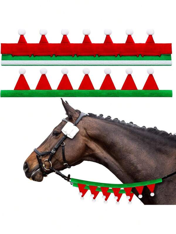 2pcs Christmas Horse Reins Decoration Christmas Supplies, Winter Horse Decoration Supplies, Suitable For Christmas