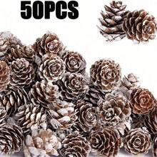 200 pezzi Pigne di Natale naturali mini - Pigne di Natale innevate piccole da 2 cm per decorazioni natalizie - Pigne innevate mini per artigianato fai-da-te, riempimento di vasi, decorazioni autunnali e invernali per albero di Natale