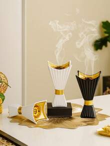 1个圣杯造型香炉 - 创意设计，简约风格，斋月装饰，树脂材质 | 适用于客厅、餐厅、家居装饰、桌面摆件、节日礼物、节日用品 - 彩色 - 查看 4