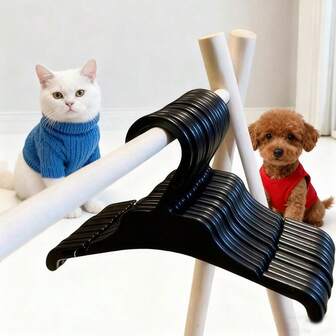 10pcs Pet Hangers, Seamless Hangers, Space-Saving Garage/Closet Organizer - Sturdy Hooks, Suitable For Dog, Cat And Small Animal Clothing Storage - Easy Installation, Space-Saving, Minimalist Design, Durable Material, Compact Structure, Long-Lasting Use, Essential For Cat Owners
