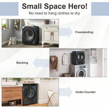 Portable Clothes Dryer For Apartment, 10lbs Compact Electric Laundry Dryer With Stainless Steel Tub, 1.6 Cu.Ft Suitable For Apartments, Dorm, RVS(Grey) - Xem 5