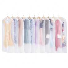 5 pezzi Borse per conservazione di indumenti, Custodie per abiti a cerniera trasparenti e anti-polvere, Custodie per armadi a prova di umidità, Custodie protettive per indumenti trasparenti, Cuciture durevoli, Per uso di abbigliamento, Articoli per la casa ideali