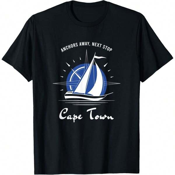 Anclas fuera, próxima parada, C*Ape Town Sailing *hirt220G Prenda básiC1A de AL1Godn para él, 220 g con comodidad inerable. AdecuA1DA1 Para todos, ya sean mujeres u hombres. Material fuerte de alta C1Alidad, apto para todo tipo de costuR1AS, suavidad perceptible y diseño perdurable. Blusas transpirables mujer, se de otoño, atuendos de vaC1Aciones, disfraces feM1eninos de Halloween.