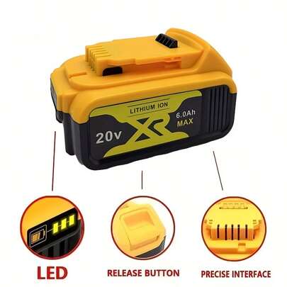 For DEWALT 20V Lithium Ion Battery, Dewalt Power Tool DCB606, DCB205,DCB206,DCBGene,DCB200 MAX,20V,60V, 6AH Dewalt Batteries