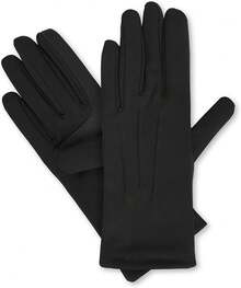 Isotoner Women's Spandex Cold Weather Stretch Gloves With Warm Fleece Lining - Black - View 6
