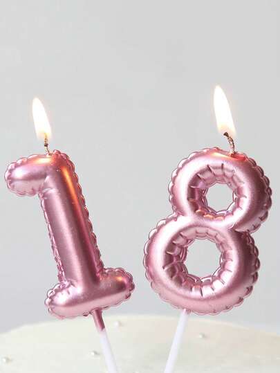Rose Gold Floral Trim Balloons, Painted Birthday Numbers 0-9, Birthday, Anniversary, Milestone Celebration Party Cake Decor Candles