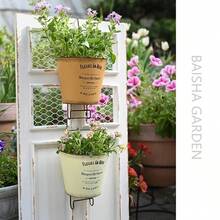 Chậu hoa thang treo cổ điển, Chậu hoa kim loại treo tường, Chậu trồng cây treo tường cho sân vườn, Chậu trồng cây treo ban công cho cây leo, Trang trí sân vườn - Nhiều màu - Xem 3