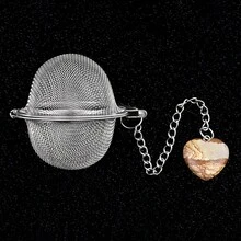 1-10pcs Natural Amethyst, Rose Quartz, Red Jade, Tiger Eye, Black Obsidian Tea Infuser, 304 Stainless Steel Tea Strainer, Tea Infuser Basket With Chain For Loose Leaf Tea, Teapot, Cooking - Multicolor - View 19