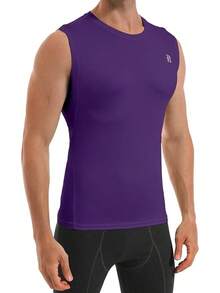 GYHSRunhit Sleeveless Compression Shirt Men Top Athletic Muscle Shirts Men - 紫色 - 查看 2