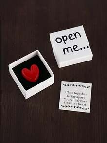 1pc Charming Open Me Gift Box - With Resin Heart And Message Card - Perfect For Birthdays, Weddings, Anniversaries, Valentine's Day And Special Occasions