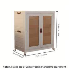 Multi-Functional Folding Storage Cabinet, Clothing Storage Box, Portable Wardrobe, Foldable Cabinet With Wheels And Double Doors, Suitable For Living Room, Bedroom, Walk-In Closet, And Apartments, No-Assembly Storage Rack, Organizes Clothes And Toys, Plastic Folding Storage Cabinet, Comes With 10 Hangers - 白色 - 查看 7