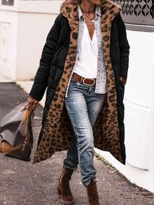 Women's Reversible Thick Long Sleeve Mid-Length Casual Fleece Jacket, Suitable For Autumn/Winter Black - Black - View 3