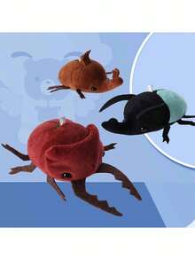 毛绒昆虫系列玩偶 - 甲虫毛绒蛾钥匙扣背包迷你甲虫毛绒玩偶 - 12*6*10厘米 - 彩色 - 查看 11