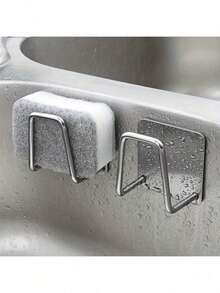 Stainless Steel Washbasin Storage Rack Sponge Rack Bathroom Toilet Storage Hook No Drilling Wall Hanging Basin Magic Device