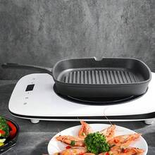4-teiliges Schwerlast-Grill- & Bratpfannen Gusseisen mit Deckeln, erhöhte Ränder & Abflussöffnungen, gleichmäßige Wärme, spülmaschinenfest für Pfannkuchen/Braten/Burger - Schwarz - Übersicht 6