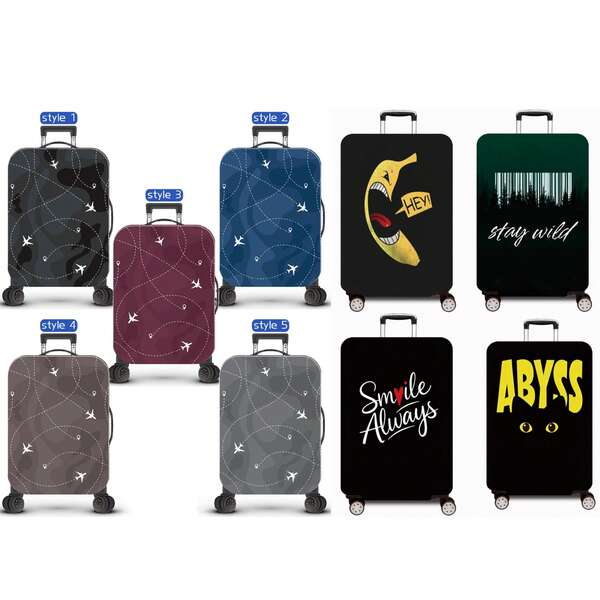 Airplane Travel, Aircraft Series Pattern Series, Fashionable Personalized Printing Pattern, Production Process Upgrade, Overall Elastic Hemming Process, Thickened Elastic Fabric, Washable, Suitcase Protective Cover, Suitcase Protective Cover, Travel Accessories, Very Suitable For Business Trips, Outdoor Travel, Luggage Checking, Students Returning To School, Suitable For 20-28 Inch Boxes. Bag For School School Accessories School Stuff