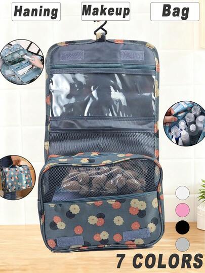 1 件多功能防水旅行化妆包、双层化妆品收纳包、大容量化妆刷架、便携式洗漱包、防水浴室包、大号 PVC 化妆包、护肤包、沙滩包、带挂钩、双层、防水、大容量、可折叠、适用于粉底、面膜、精华、精油、口红、牙刷、护肤品、手表、旅行必需品、返校用品、生日礼物、节日礼物、卧室装饰、秋季装饰