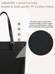 NEWHEY Women's Handbag, Genuine Leather Shoulder Bag, Large Capacity Wallet And Handbag With Detachable Small Pouch - Black - View 5