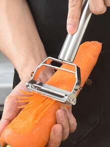 三合一不锈钢双头水果削皮器家用多功能果蔬削皮器厨房萝卜土豆刨丝器 - 白色 - 查看 4