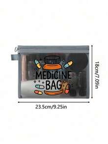 女士化妆品和药品收纳包 - 药房主题拉链旅行箱，带药瓶设计，红色气垫收纳便携式收纳包，化妆包，护肤包，旅行必需品，宿舍用品，轻便化妆包，大容量化妆包，旅行洗漱包，耐用拉链开合，护理必需品，可折叠收纳，护理学生用品 - 彩色 - 查看 10