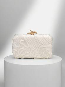 1件套 CHARM BAG 花卉派对手拿包，时尚斜挎包，闪亮奢华派对手提包，适合舞会礼服、毕业舞会礼服、约会之夜、婚礼，也可作为生日礼物。婚礼手拿包，派对包，节日派对礼服、晚礼服和亮片礼服的完美搭配。 - 白色 - 查看 6