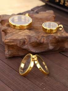 1pc 18k Titanium Steel Locket Necklace With Glass For Holding Photos, Hair Keepsake Memorial Pendant - Star - View 3