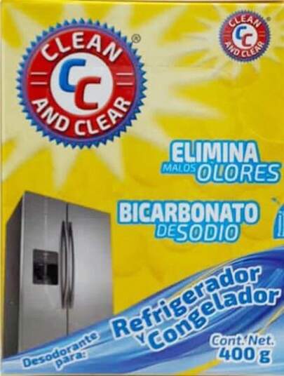 Bicarbonato de Sodio Desodorante para Refrigerador y Congelador, Elimina Malos Olores, 400g