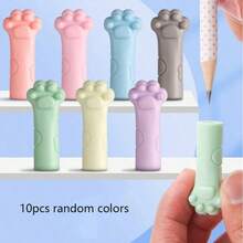 1 包 30 个可爱猫爪硅胶铅笔帽，卡通笔尖保护器，柔软铅笔头套，防污办公文具，便携式口袋笔筒 - 彩色 - 查看 8