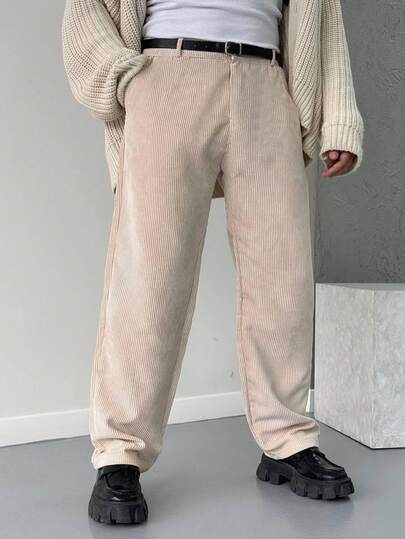 Pantaloni de costum casual din catifea reiată pentru bărbați Old Money Men