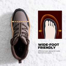 Men's Wide Winter Boots Grip On Snow Ice Insulated Waterproof Lightweight Comfortable Hiking Outdoor Boots - Coffee Brown - View 5