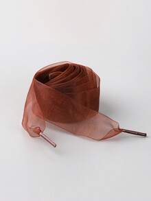 New Fashionable Versatile Sneakers With Tulle Lace Shoelaces, Transparent Lace Shoe Strings Ballerina Style Decor, Small White Shoes Decorative Cords