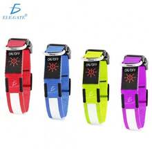 ELE-GATE Collar Para Perro Gato Mascota Iluminado Con Luz Led Forma:M - Verde - Ver 3