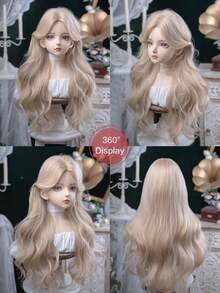 alicegarden Tóc giả ren trán 4 * 1, Tóc giả ren trán xoăn, Tóc giả dài xoăn màu vàng óng, rẽ ngôi giữa, dài 30 feet, Tóc giả tự nhiên và chân thực để sử dụng hàng ngày. - Vàng - Xem 7