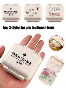 Mini 6-Compartment Pill Box, Portable 6-Grid Pill Case, Sealed Medication Box, 6-Day Pill Organizer