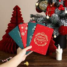 24/12pcs Christmas Greeting Cards With Gold Foil Accents, Holiday Designs, Suitable For Seasonal Greetings, Christmas Gifts, Assorted Styles, Random Delivery, Merry Christmas - Multicolor - View 2