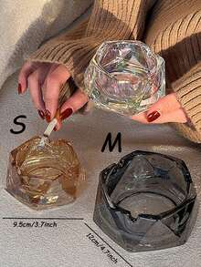 水晶钻石形烟灰缸，奢华装饰品，返校用品，节日礼物 - 彩色 - 查看 5