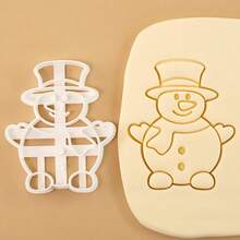 1件圣诞系列印章模具，卡通圣诞老人、雪花、圣诞树压花饼干模具，手工圣诞礼物，饼干和蛋糕模具