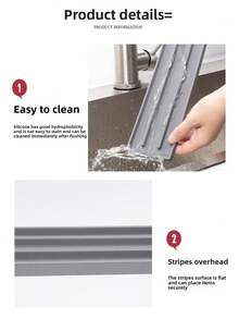 1pc Narrow Gap Pot Lid Storage Mat Kitchen Countertop Stove Pot Scraper Cutting Board Multi-Functional Storage Rack Mat Non-Slip Drain Mat