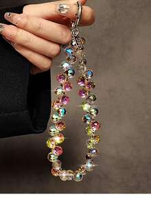 Stylish Crystal Chain Wristlet, High-Quality Short Wrist Strap For Women, Versatile For Travel, Shopping, Phone Case, Bag Accessory