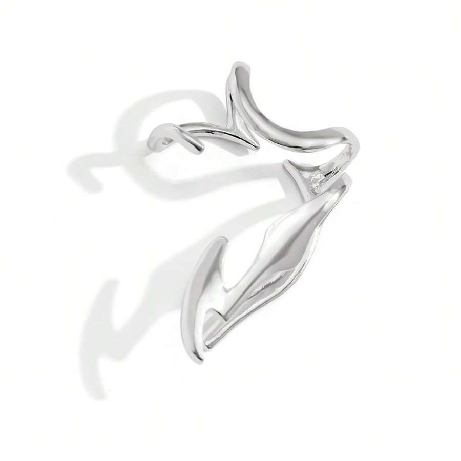 Ear Cuffs For Women, Non-Piercing Ear Bone Clips Wrap Around Dangle Tassel Women's Clip-On Earrings Hook Cuff Climber Earrings For Women{Inchcolor_nameinch:Inchspecial-ShapedSilverinch} - 異形銀 - 查看 1