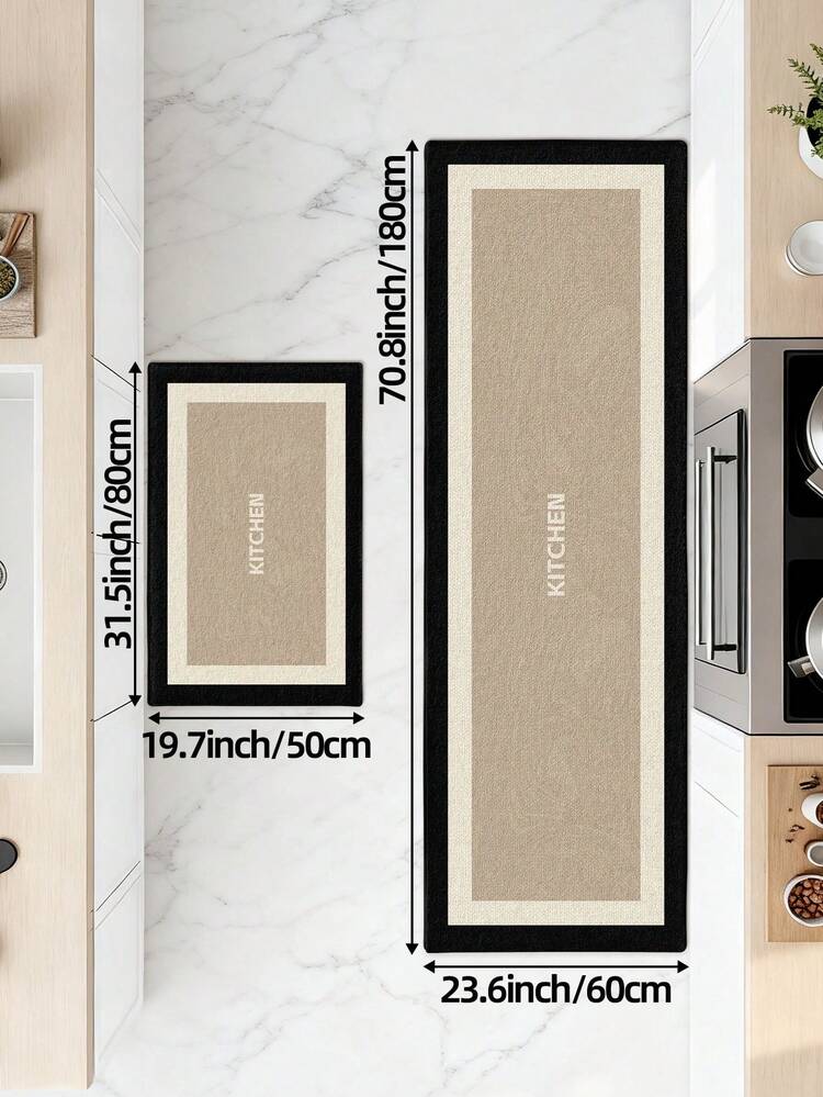 DAJIANG 1 pieza Felpudo de terciopelo grueso, alfombrilla de cocina con texto antideslizante, alfombrilla cómoda, alfombrilla de entrada, alfombrilla de piso de cocina, lavable a máquina, fácil de limpiar, decoración del hogar, adecuada para otoño/invierno, Navidad, Acción de Gracias, dormitorio, entrada, etc. - Multicolor - Añade 14