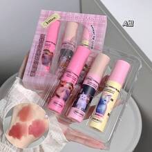 6-Color A+B Set Kekemood Cute Kitty Cake Lip Balm Set, Matte Finish Non-Stick Lip Gloss & Lip Cream, Moisturizing For Students, Lip Brush Included,Giveaways - Multicolor - View 18